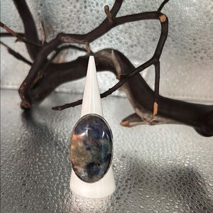 Size 7 1/2 gorgeous Sodalite ring, large and in charge 925